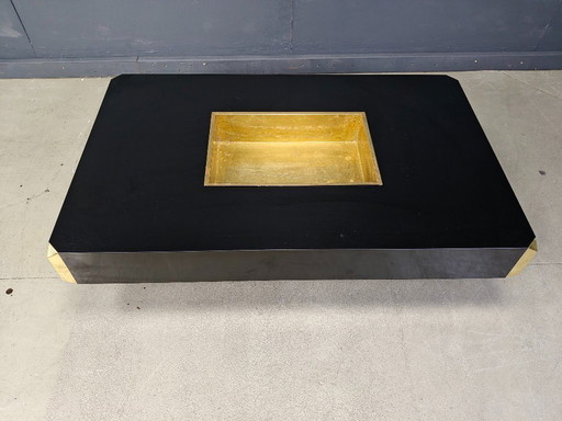 Brass Alveo coffee table by Willy Rizzo, 1970s