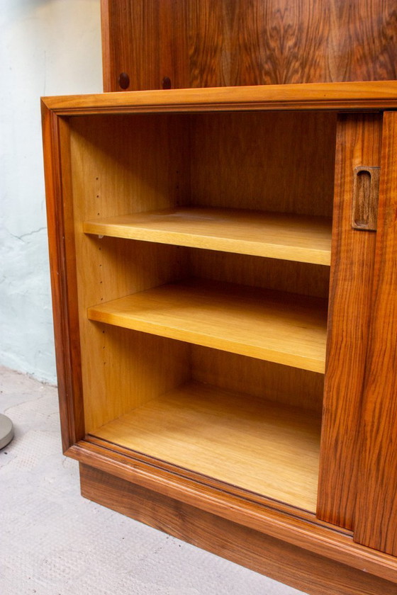 Image 1 of Vintage teak and walnut bookcase, highboard, chest of drawers, mid-century modern, 1960s