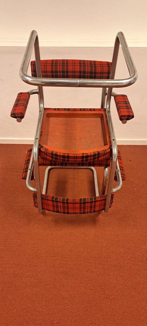 Ensemble de 2 chaises tubulaires avec accoudoirs | style rétro | rouge