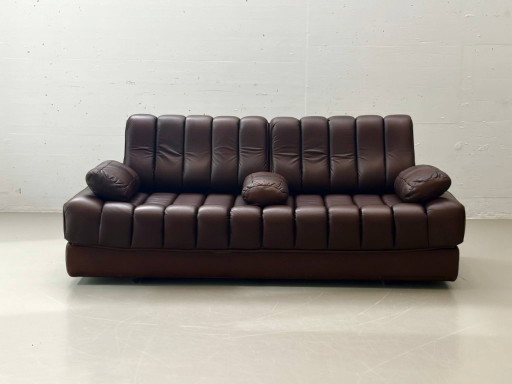 Iconische DS-85 slaapbank van De Sede, cognacbruin, Zwitserland, jaren 60.