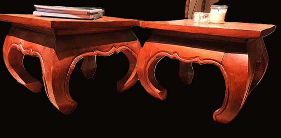 Two characterful Oriental opium side tables – Wood (photo 2 of 5)