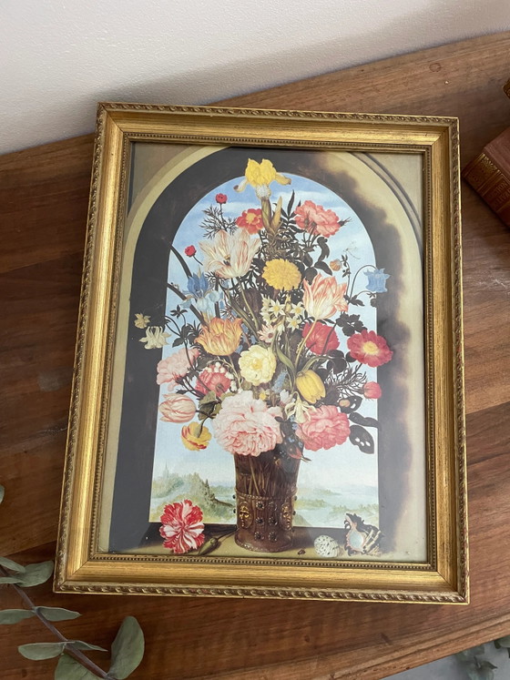Cornice in Legno Dorato con Raffigurazione 'The Flowers' – Cornici, Wood (photo 2 of 3)