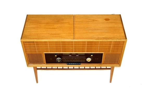 Philips Radio Meubel Type F6S 04AR, jaren 50, tv-meubelen, Metaal, Vintage (foto 5 van 7)