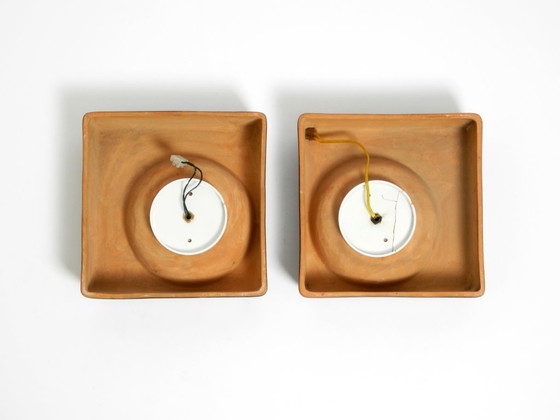 Image 1 of Dos preciosas lámparas de pared de cerámica originales de la Era Espacial de los años 70