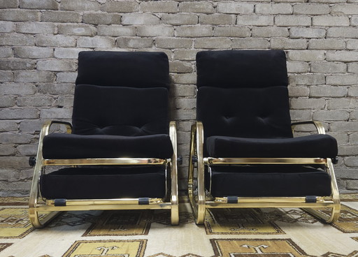 Paar schwarze Sessel System "Morris "1970