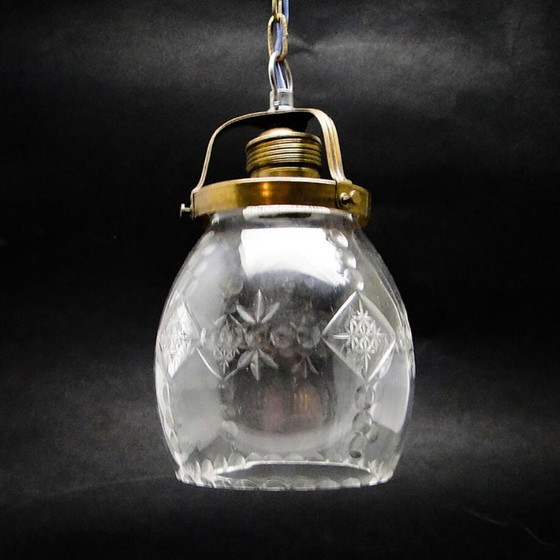 Art Deco kristallen hanglamp, Polen, jaren 1950 – Hanglampen, Crystal, Brass (photo 3 of 20)