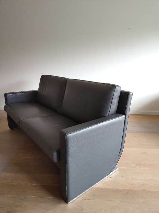 Image 1 of Leolux 3- en 2,5-zit in grijs kalfsleer