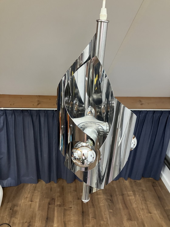 Image 1 of Vintage Jaren 60 Space Age Chromen Hanglamp
