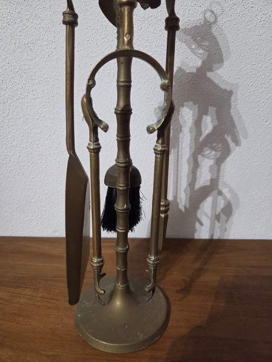 Messing haardstel met paardenkoppen, Decoratieve objecten, Gold, Vintage (foto 4 van 8)
