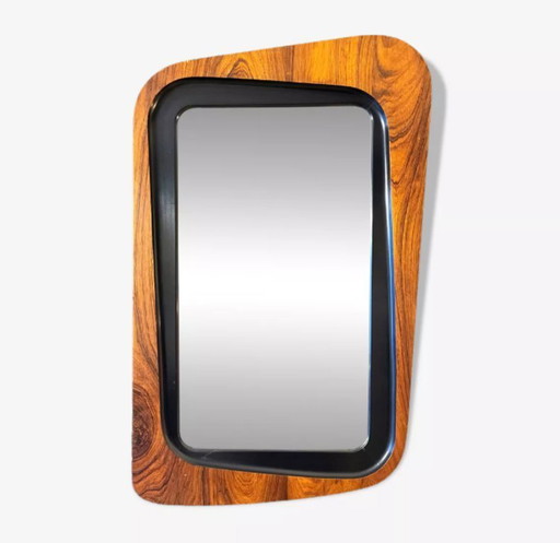 Miroir Palissandre Glas & Trä Suède 50"