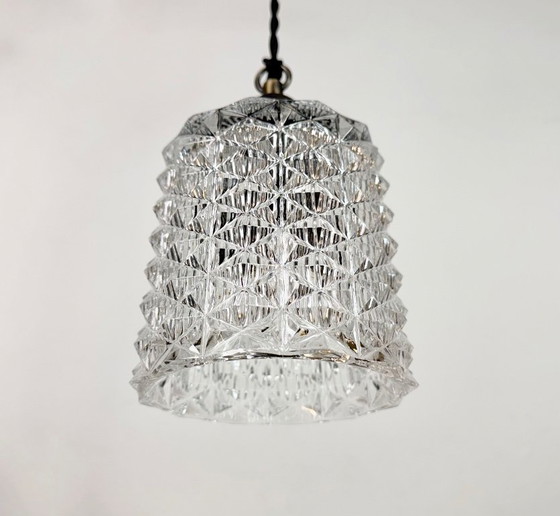 Image 1 of Vintage Cut Glass Ceiling Light, 1970s