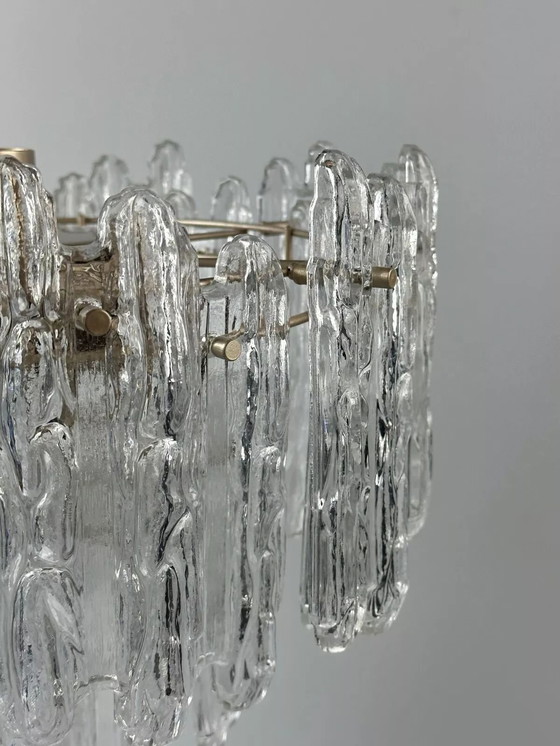 Image 1 of 60s 70s plafondlamp kroonluchter Kinkeldey Duitsland Space Age glas ontwerp