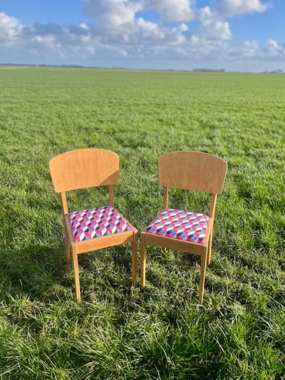 Image 1 of Set of 2 Vintage Art Deco chairs – Hague School style – Upcycled