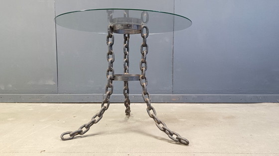 Image 1 of Brutalist chain link coffee table or side table, 1970s 