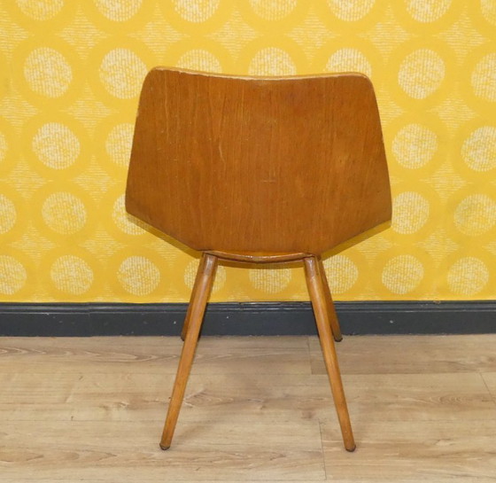 Image 1 of THONET Stuhl Wannenstuhl 661 Günther Eberle SELTEN! Design Klassiker 50er Jahre vintage Sitz gebogenes Sperrholz Gestell Holz