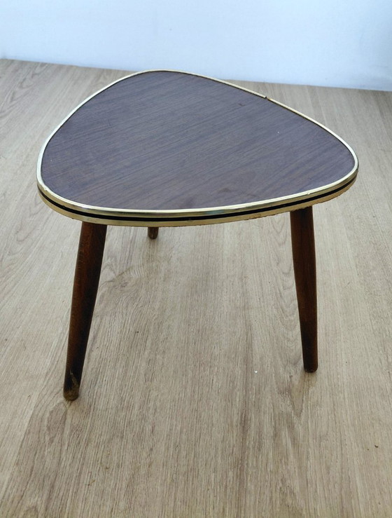 Image 1 of Fifties side table with wood motif