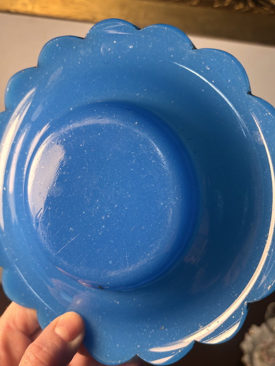 Image 1 of Blue flag carafe Opaline de Bercy