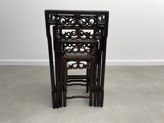 Image 1 of Chinese Huanghuali houten nest tafels circa 1900