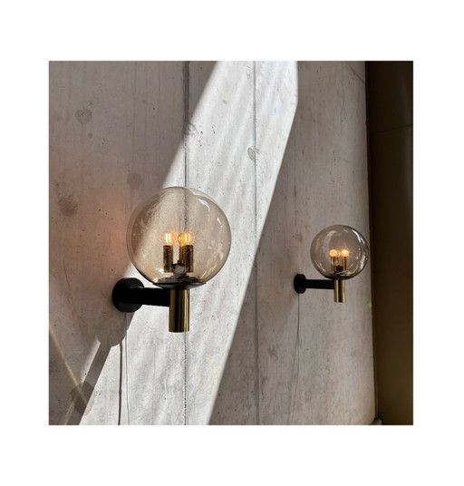 Raro conjunto de grandes apliques de pared, Glashütte Limburg, Alemania, década de 1970