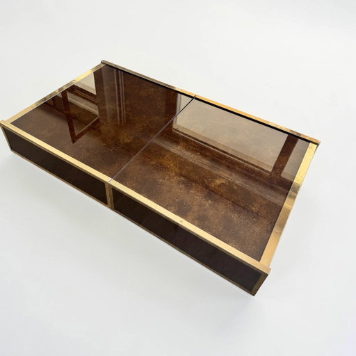 Table basse bar Maison Lancel, style Willy Rizzo