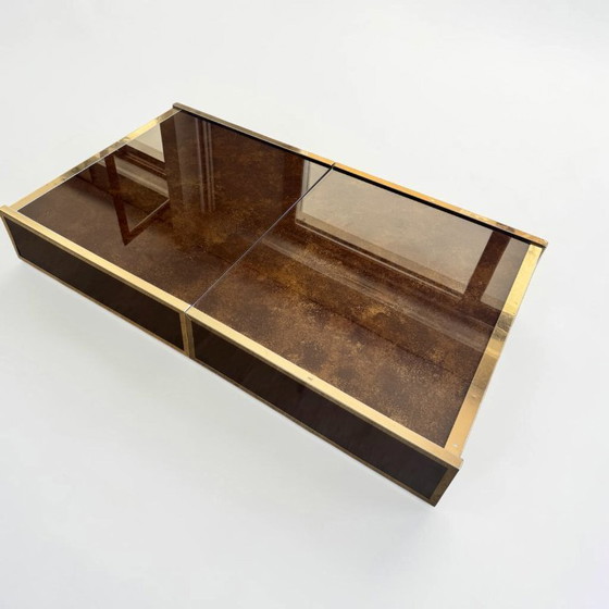 Image 1 of Table basse bar Maison Lancel, style Willy Rizzo