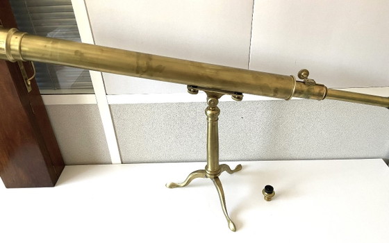 Ancienne Lunette Astronomique Télescope Longue-Vue Fin 1800 France Céleste – Sculptures, Brass (photo 6 of 19)