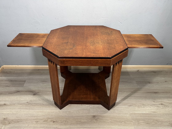 Image 1 of Tavolino della Scuola di Amsterdam - Art Déco (circa 1900-1920) - con lati allungabili
