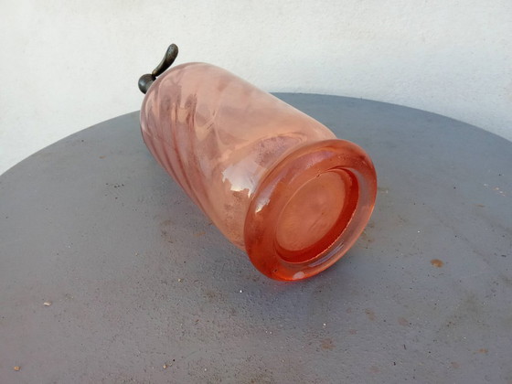 Image 1 of Antique bistro siphon – Pink glass