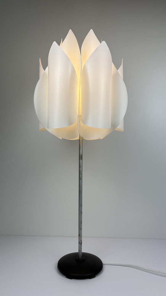 Image 1 of Ikea design lampada a tulipano bianco in plastica Knappa Tulpan in metallo