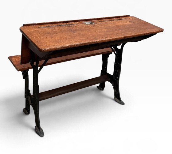 School Desk 1920s – Kooijmans Mes, Decorative Objects, Cast Iron, Wood (photo 2 of 12)