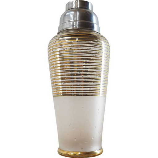 Vintage glazen cocktailshaker, Tsjechoslowakije 1960