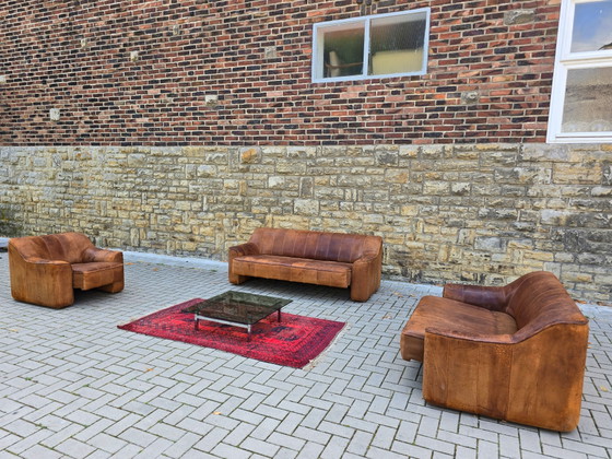 De Sede DS 44 Sofà Set Divano in Pelle Poltrona in Pelle Vintage Loft Anni '60 '70 – Leather (photo 10 of 14)