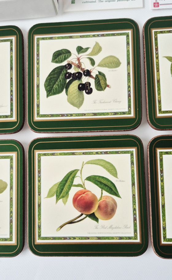 Image 1 of Pimpernel 6 x Coasters Hooker Fruits Very Rare