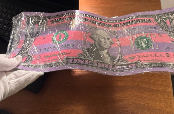 Image 1 of Karl Lagasse – One DOLLAR PURPLE STRIPE (33 exemplaires dans le monde) – Signé + Certificat d'authenticité