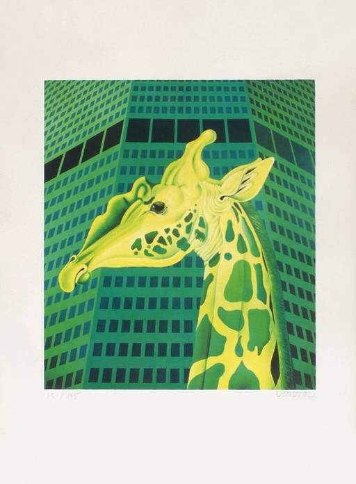 Lithograph La Jirafa by Nicolas Uriburu, 1975