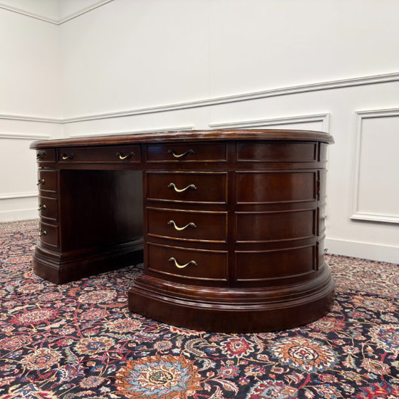 Grande Scrivania Ovale Classica Inglese – Scrivanie, Wood, Brass (photo 6 of 20)