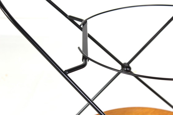 Image 1 of Almost As New, Jie Gantofta Mid-Century String Serving Trolley / Tea Trolley, Sweden, Teak, Steel Leather, Completely Restored!