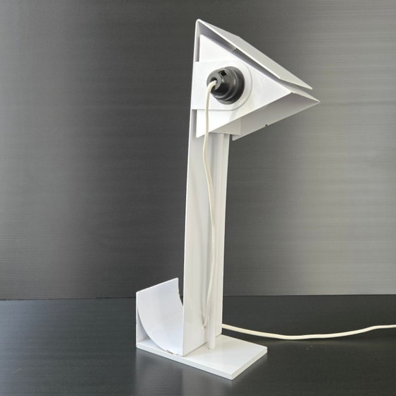 Image 1 of SUPERB VINTAGE LAMP 1970-1980 IN WHITE LACQUERED BENT METAL, 70S, 80S, 1980S DESIGN