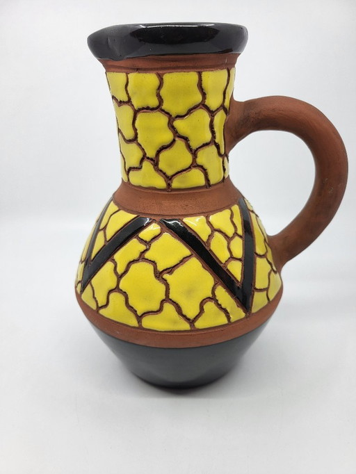 Raymond Camart Vallauris Art Deco style terracotta vase, 1950