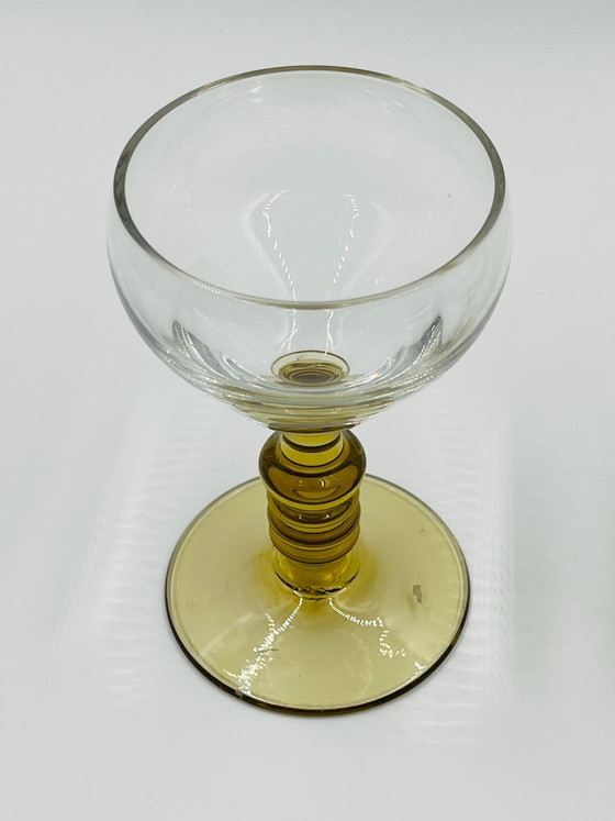 Dúo de copas de vino Roemer de Alsacia con pie ámbar, Vasos y jarras, Vidrio, Transparente, Vintage (foto 5 de 9)