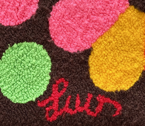 Image 1 of Arazzo da parete vintage anni '70 firmato Luis Montiel – Design floreale flower power anni '70