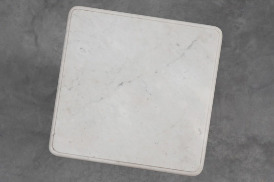 Image 1 of Late 19th Century Faux Bamboo and Marble Bedside Table, France