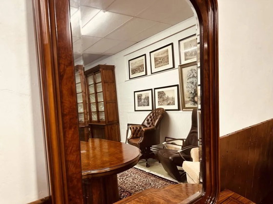 Miroir ancien italien en loupe, Bois (photo 5 sur 9)