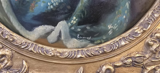 Image 1 of Pair of Oils on Canvas of the 18th Century Romantic Scenes Signed