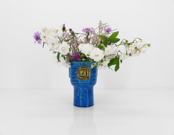 Image 1 of Vase mug en céramique Rimini Blu par Aldo Londi pour Bitossi Italie 1970