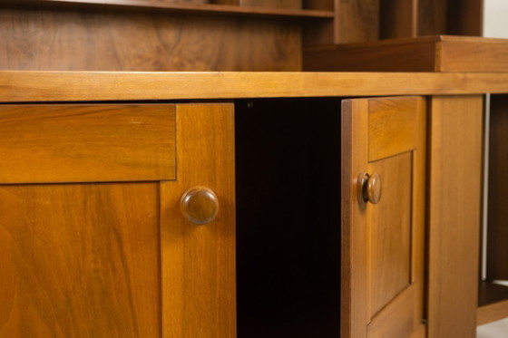 Image 1 of Silvio Coppola, for Bernini. Walnut stepped sideboard. 1960s.