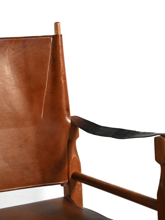 Image 1 of Een paar Scandinavische leren safaristoelen