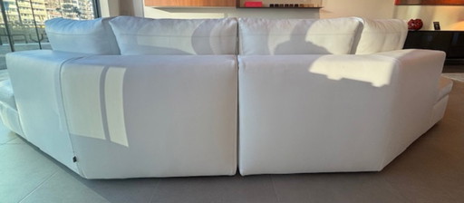 Sofa aus weißem Leder