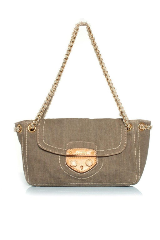 Borsa a tracolla Prada in denim verde