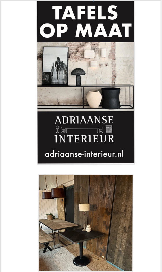 Image 1 of Mesa de comedor de tronco de árbol + banco de tronco de árbol de roble